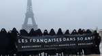 Trocadéro (Paris) : action pacifiste du collectif féministe Némésis contre la journée du «#hijabday» le 1er Février, la présidente est interpellée par la police