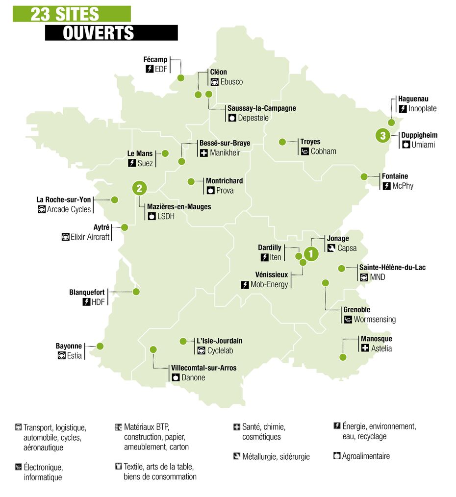 Carte ouvertures S1 2024 L'Usine Nouvelle