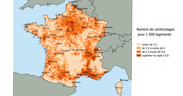 Source: base des crimes et délits enregistrés par la police et la gendarmerie. Données locales (Insee).